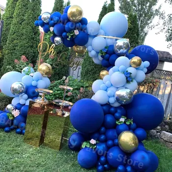 113 adet Lacivert Balon Garland Kemer Kiti Düğün Doğum Günü Partisi Dekorasyon Macaron Mavi Lateks Balonlar Bebek Duş Malzemeleri 10
