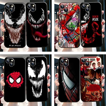 Örümcek adam Venom Telefon Kılıfı için iPhone 13 12 11 Pro Mini X XR XS Max SE 5 6 6s 7 8 Artı Tam Koruma Kabuk Yumuşak Coque Carcasa 13