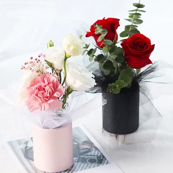 Sıcak Yeni Mini Kağıt Çiçek Ambalaj Kutusu Kapak Hug Kova Vazo Yedek Çiçekçi Hediye saklama kutusu Ev Dekorasyonu İçin Toptan 9