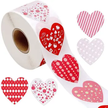 Sevgililer Günü Aşk Desen Etiketleri Ambalaj Etiket Şeker Çiçek Hediye Çantası Kutusu Düğün Hatıra Dekoratif Sticker 500 adet 2.5 cm 16