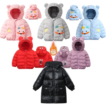 Yeni Mickey Mouse çocuk Aşağı Yastıklı Ceketler Hood İle Erkek Kız Sonbahar Kış Sıcak Sequins Giyim Çocuk Kabanlar Palto