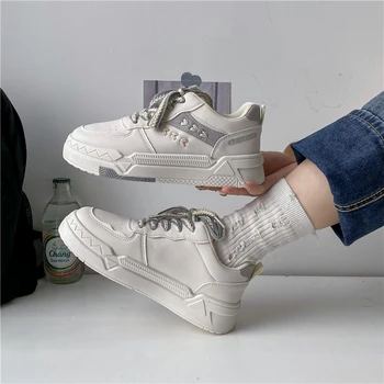 Fujeak Rahat düz ayakkabı kaymaz Sneakers Moda Ayak Bileği Ayakkabı Kadınlar için Klasik Gelgit Ayakkabı Rahat yürüyüş ayakkabısı Büyük Boy 7