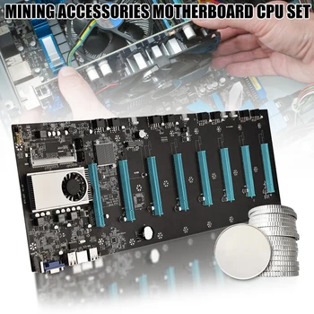 Yeni BTC-S37 Madencilik Aksesuarları Anakart CPU Seti 8 PCIE 16X Yuvaları Düşük Güç Tüketimi Ses Kartı bitcoin madenciliği