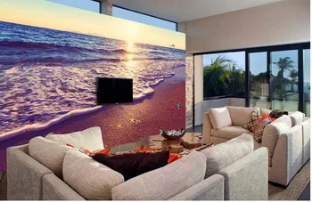 Güzel romantik plaj kabuk denizyıldızı 3d duvar resimleri duvar kağıdı oturma odası için duvarlar için özelleştirilmiş duvar kağıdı 14