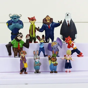 İnanılmaz 12 adet / takım Zootopia Hayvanlar aksiyon figürü oyuncakları Tavşan Judy Hopps Tilki Nick Wilde Film Çocuklar Hediye Koleksiyonu Rakamlar