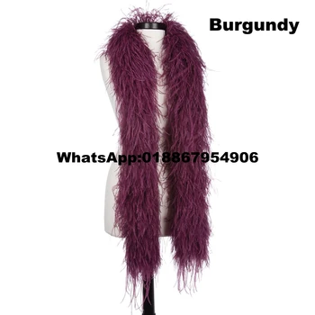 Ücretsiz kargo 5 adet / grup Bordo devekuşu tüyü boas 10ply Kostümleri/Trim için Parti/Kostüm/Şal / Zanaat 19 Renkler Mevcut