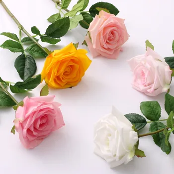 25 adet Nemlendirici Gül Simülasyon Çiçek Tek Kök yapay çiçekler Çok Renkli Buket Mini Gül Düğün Ev Ofis Dekor 6