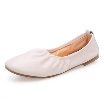 Kadın Flats 2019 PU Deri Kadın rahat ayakkabılar Moda Bahar Yaz Ayakkabı Sığ Elastik bant Nefes Yumuşak Kadın Ayakkabı 2