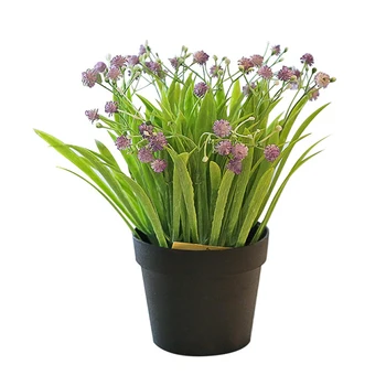 Yapay Bitkiler Bonsai Plastik Saksı Küçük Saksı Bitki Sahte Çiçek Sahte Çim Süsler Düğün Parti Ofis masa dekoru 5