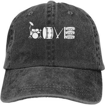 2020 Yaz yeni En Çok Satan baskı erkek/kadın Aşk davul seti Denim Kumaş beyzbol şapkası Ayarlanabilir Şapka Siyah Sevimli kap kadınlar için 8