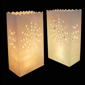 50 Adet 25cm Beyaz Kağıt Fener Romantik Doğum günü İçin Kalp Mum Çanta LED ışık Parti Düğün Olay Dekorasyon 16