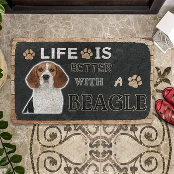 3D Hayat daha İyi Bir Beagle Özel paspas Kaymaz kapı Paspaslar dekor sundurma Paspas 5