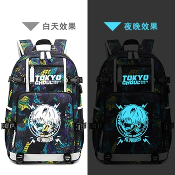 Yeni Tokyo Ghoul schoolbag laptop çantası Erkekler Seyahat çantaları USB Kaneki Ken Oxford Sırt