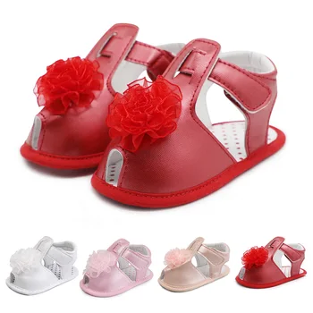 2019 Yeni Bebek Yaz Ayakkabı Yenidoğan Bebek Bebek Kız Erkek Ayakkabı Katı kaymaz Çiçek PU Deri Nefes bebek ayakkabısı 0-18M 5