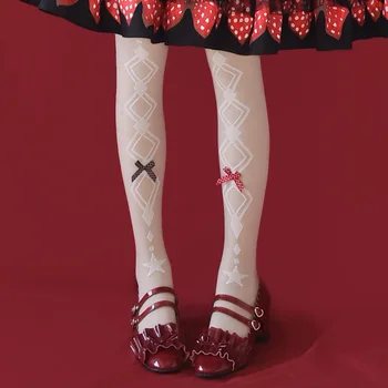 Elmas Kontrol Yaylar Orijinal Tasarım Sevimli Kız kadın Lolita diz Üstü Çorap 15D Kadife Uyluk Yüksek Uzun Çorap