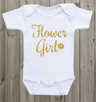 özel Littlest Çiçek kız yenidoğan bebek bebek bodysuit tek parça romper Kıyafet Eve gelen yürümeye başlayan gömlek doğum günü partisi iyilik 16