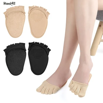 Yarım Palmiye Burnu açık Beş parmak Çorap kadın Yüksek Topuklu Yarım kesim Çorap Görünmez Aşınmaya dayanıklı Ayak Tam Ayak Çorap Yarım bahçesinde Ped 4