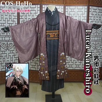 COS - HoHo Anime Vtuber Lüks Nijisanji Luca Kaneshiro 2022 Yeni Yıl Kimono Üniforma Cosplay Kostüm Cadılar Bayramı Partisi Kıyafet Erkekler