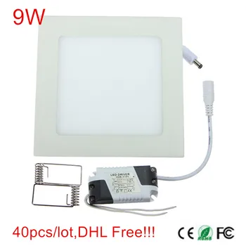 Ultra parlak 9 W kare LED panel lamba gömme LED tavan lambası ışık AC85-265V sıcak beyaz / doğal beyaz / soğuk beyaz 5