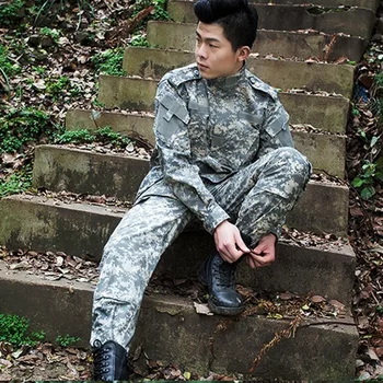 Ordu Fanlar Açık Askeri Eğitim Taktik Üniforma Takım Elbise Erkek Kadın Kamp Avcılık CS Çekim Savaş Kamuflaj Gömlek + Pantolon 14
