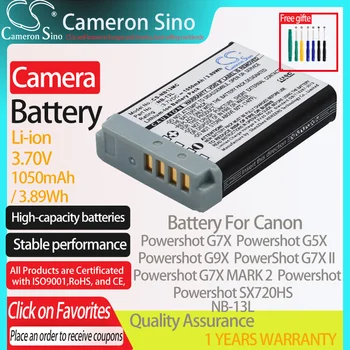 CameronSino canon için pil Powershot G7X Powershot G5X Powershot G9X Powershot SX720HS uyar Canon NB-13L kamera pil 3.70 V 11