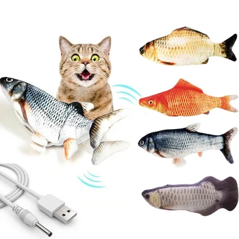 Elektronik Kedi Oyuncak 3D Balık Elektrik USB Kediler Pet için Simülasyon Balık Oyuncaklar Oyuncak kedi malzemeleri Oyun Şarj juguetes para gatos