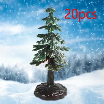 20 Adet Yeni Yıl Yapay Ağaç,Model Mikro Manzara,Minyatür Yılbaşı Ağacı Küçük Çocuklar Hediye 7