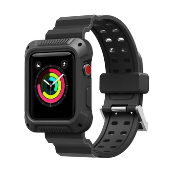 Kayış + Kılıf Seti apple saat bandı 44mm 40mm iwatch bileklik 42mm 38mm Silikon Tampon+Bilezik Apple Watch serisi için 4 3 5 SE 6 4