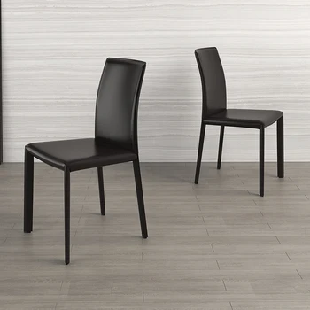 Iskandinav Deri yemek sandalyeleri Modern Rahat Minimalist Benzersiz yemek sandalyeleri Tasarımcı Salonu Silla Comedor Ev Mobilyaları 5