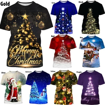 Yeni Moda Unisex Sıcak Satılık Dijital Baskı Rahat Erkek Serin/kadın T Gömlek 3D Noel Tshirt XXS-6XL 8
