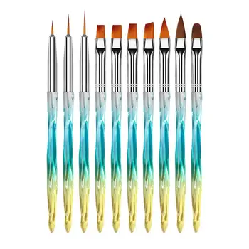 10 ADET Çivi Sanat Süsleyen Kalem Akrilik Çizim Boyama Malzemeleri Manikür Fırça UV Jel Boyama Manikür Aksesuarları Araçları 8