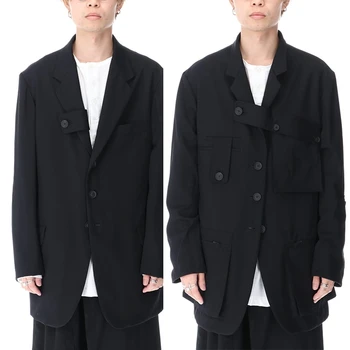XS-6XL 2022 erkek Yeni Moda Orijinal Tasarım Düzensiz Yakışıklı Çift Taraflı günlük giysi Ceket Artı Boyutu Kostümleri
