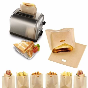 2 adet Tost Makinesi Çanta Izgara Peynirli Sandviç Kolay Yeniden Kullanılabilir yapışmaz Fırında tost ekmeği Çanta