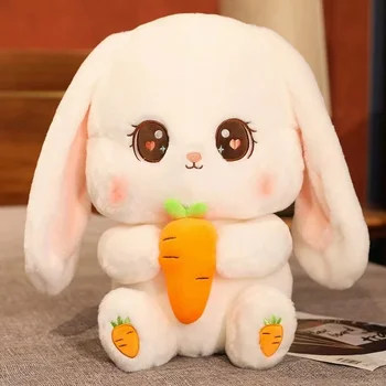 Büyük 80 CM Sevimli Turp Tavşan peluş oyuncak Tavşan Bebek Kawaii oyuncak bebek yatağı Uyku Sarılın Bebek doğum günü hediyesi 13