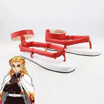 Anime Comic iblis avcısı Kimetsu hiçbir Yaiba Cosplay Ayakkabı Rengoku Shinjurou Cosplay ayakkabı Erkekler Samurai Ayakkabı Günlük günlük ayakkabı 3