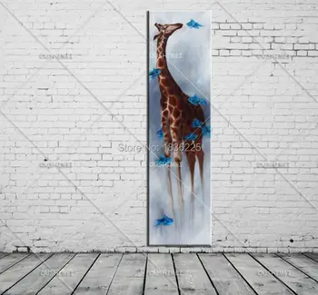 tuval yağlıboya zürafa balık yağlıboya hayvan resimleri el boyalı soyut resim pop dekoratif tablolar 8