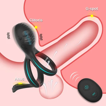 Titreşimli halka Klitoris Stimülasyon Vibratör Seks çiftler için oyuncaklar Erkekler Erkek Gecikme Boşalma Penis Halkası Erotik Masturbator