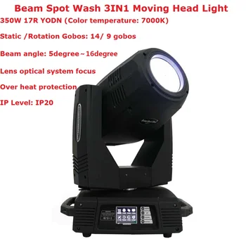 350W 17R Hareketli Kafa Spot Sahne Aydınlatma DMX512 Kontrol Orijinal Yodn Lamba 350W Yıkama ışın hareketli ışıklar IP20 5-16 Derece ışın 12