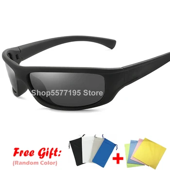 Polarize Güneş Gözlüğü Erkekler Marka Tasarımcısı Kare Spor güneş gözlüğü Sürüş Erkekler için Siyah Çerçeve Gözlüğü UV400 LENS 13
