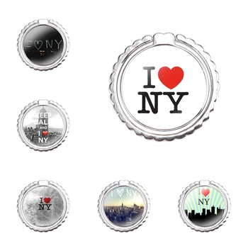 Ben Kalp NY Şehir New York Şehir Dönebilen Parmak Yüzük Cep Telefonu Tutucu Standı