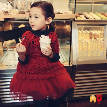 REKLAM çocuk Zarif Düz Renk İskelet Boyun Kısa Kollu Saf Pamuk Kaliteli Küçük kızın Kazak Elbise 2-10 Yaşında 7