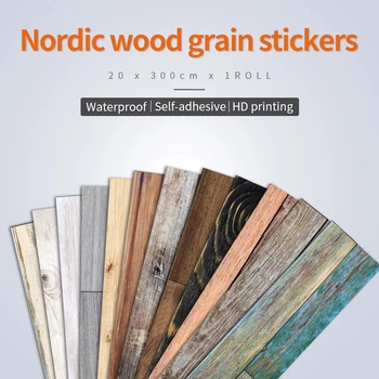 Iskandinav Ahşap Tahıl Kendinden Yapışkanlı Duvar Kağıdı Mutfak zemin çıkartmaları PVC çıkarılabilir yapışkan kağıt Vinil Film Mobilya Yenileme 14