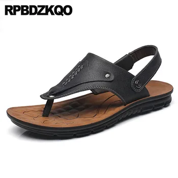 Yerli Ayakkabı Askısı Sarı Erkek Sandalet 2021 Yaz Açık Ayakkabı Slaytlar Su Geçirmez Flip Flop Moda Deri Terlik Spor 1