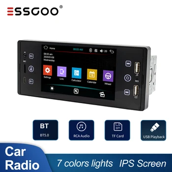 ESSGOO Araba Radyo 1 Din 5 inç IPS Ekran Araba Stereo FM Radyo AUX Girişi BT WıFı RCA Ses Mirrorlink direksiyon Kontrolü Mp3 4