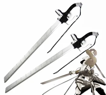 Anime Titan Shingeki Hiçbir Kyojin Eren Yeager Cosplay Sahne Ahşap Kılıç Silahlar Silah Kolu e n e n e n e n e n e n e n e n e n e Kılıç Cadılar Bayramı için 5