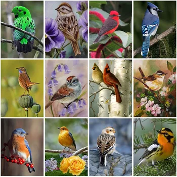 DİY Elmas Boyama Tam Kare Matkap Manzara Kuş Çapraz Dikiş Kiti 5D Mozaik Duvar Sanatı Taklidi Ev Dekorasyon Hediye
