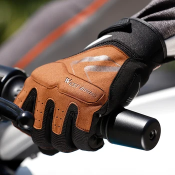 Batı BİSİKLET bisiklet eldiveni Tam Parmak motosiklet eldivenleri Dokunmatik Ekran Motosiklet sürüş eldivenleri Yansıtıcı Nefes Spor 18