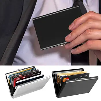Metal Cüzdan Erkekler Kadınlar İçin Anti-manyetik RFID Engelleme Kredi Kartı Koruyucu İş kart tutucu sert kılıf Kartları Ve