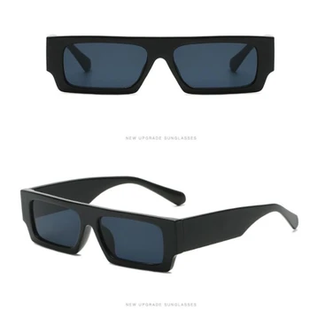 Parlak siyah moda kare küçük çerçeve güneş gözlüğü toptan Erkekler ve kadınlar basit sokak fotoğraf lüks gözlük s21010 14