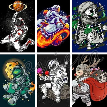 Xavıera 5D Dıy Elmas Boyama Uzay Astronot Karikatür Nakış Tam Kare Matkap Mozaik Taklidi Çapraz Dikiş El Sanatları Hediyeler 13